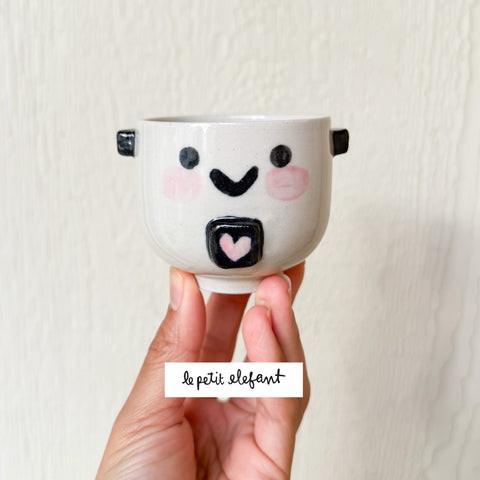 Heart Button Rice Cooker Ceramic Planter 2