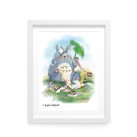 Totoro Loves Stationery Limited Edition Print