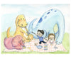 Dinosaur Tea Party Art Print