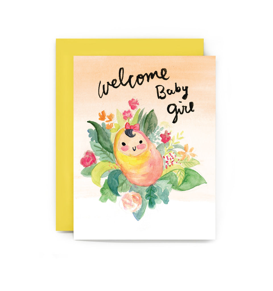 Welcome Baby Girl Greeting Card