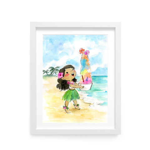 Shave Ice Girl Art Print