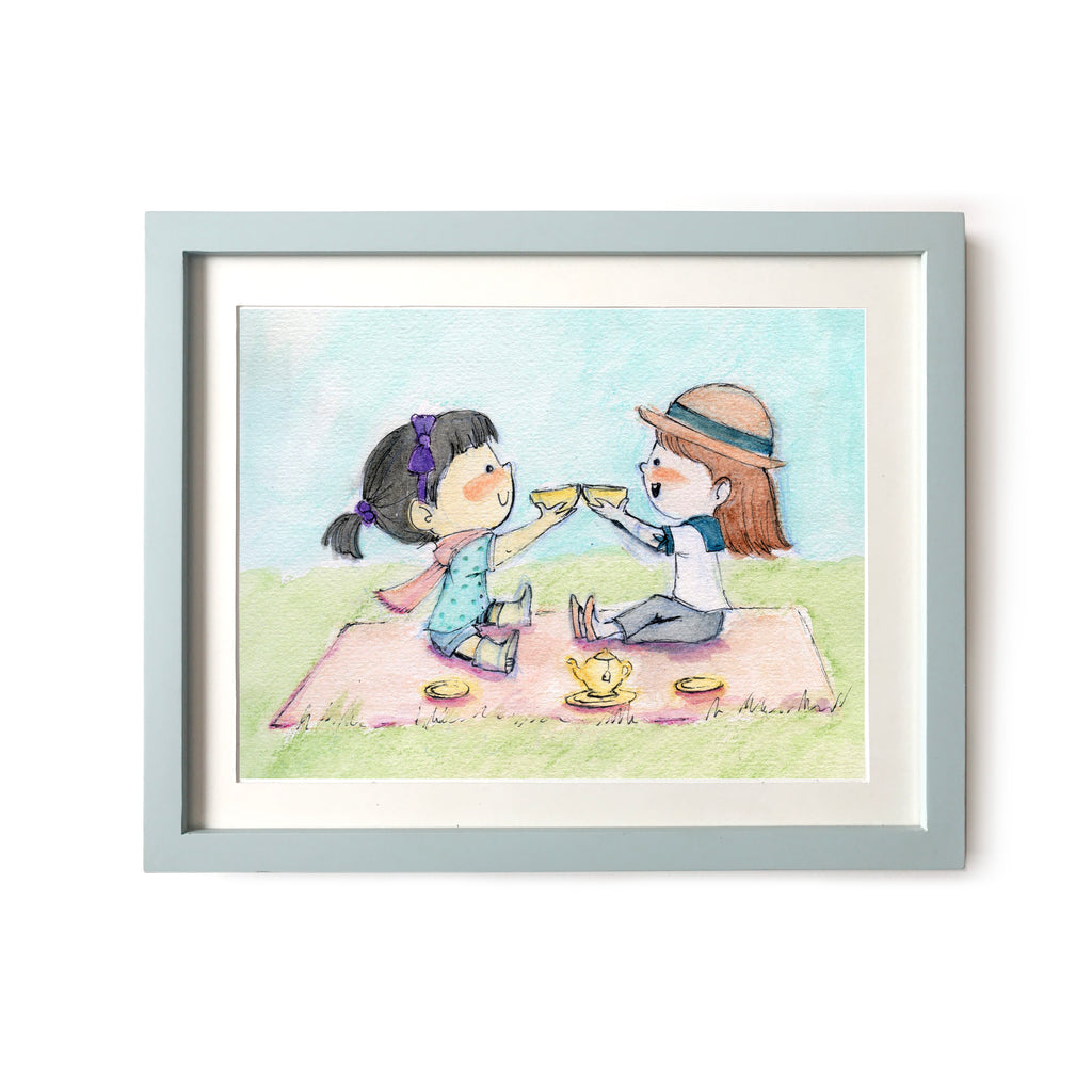 Tea Party Sisters Art Print