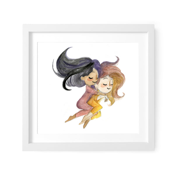 Spooning Ladies Art Print