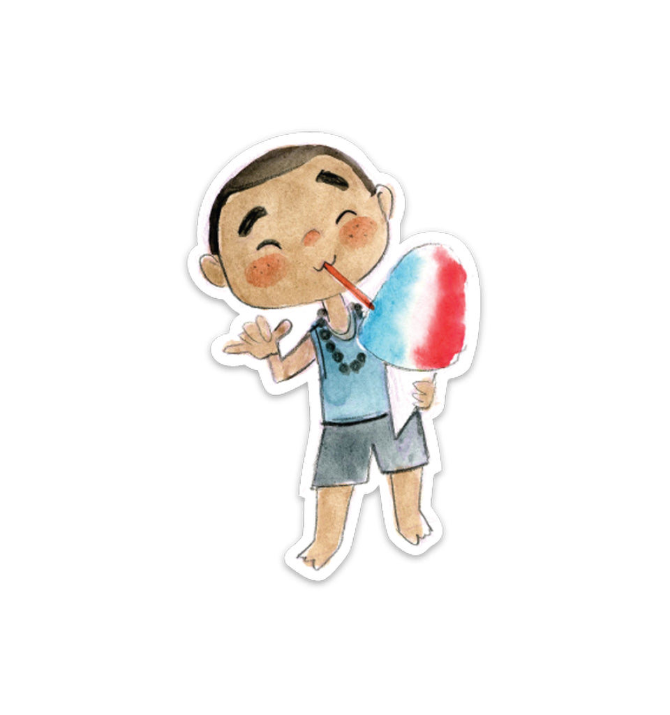 Shave Ice Boy Vinyl Sticker
