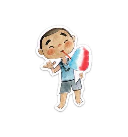 Shave Ice Boy Vinyl Sticker